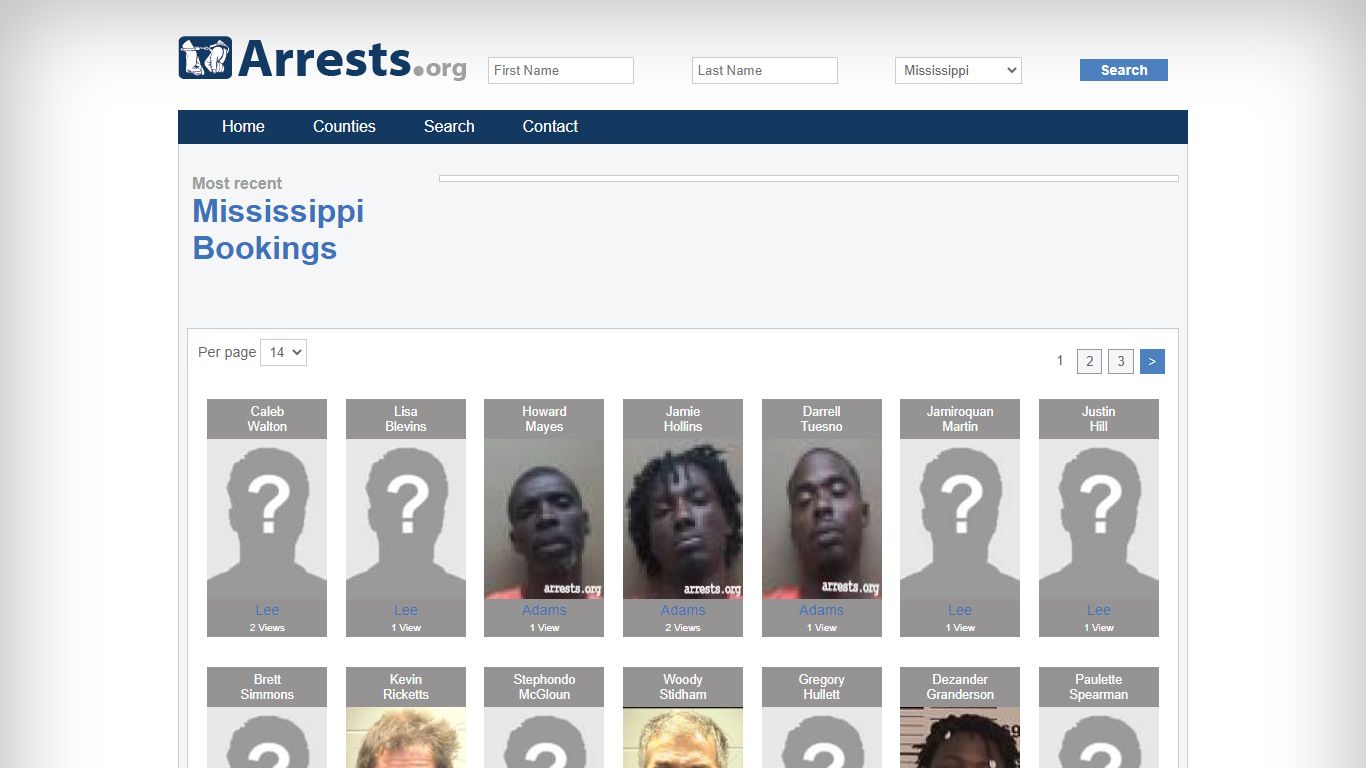 Mississippi Arrests and Inmate Search